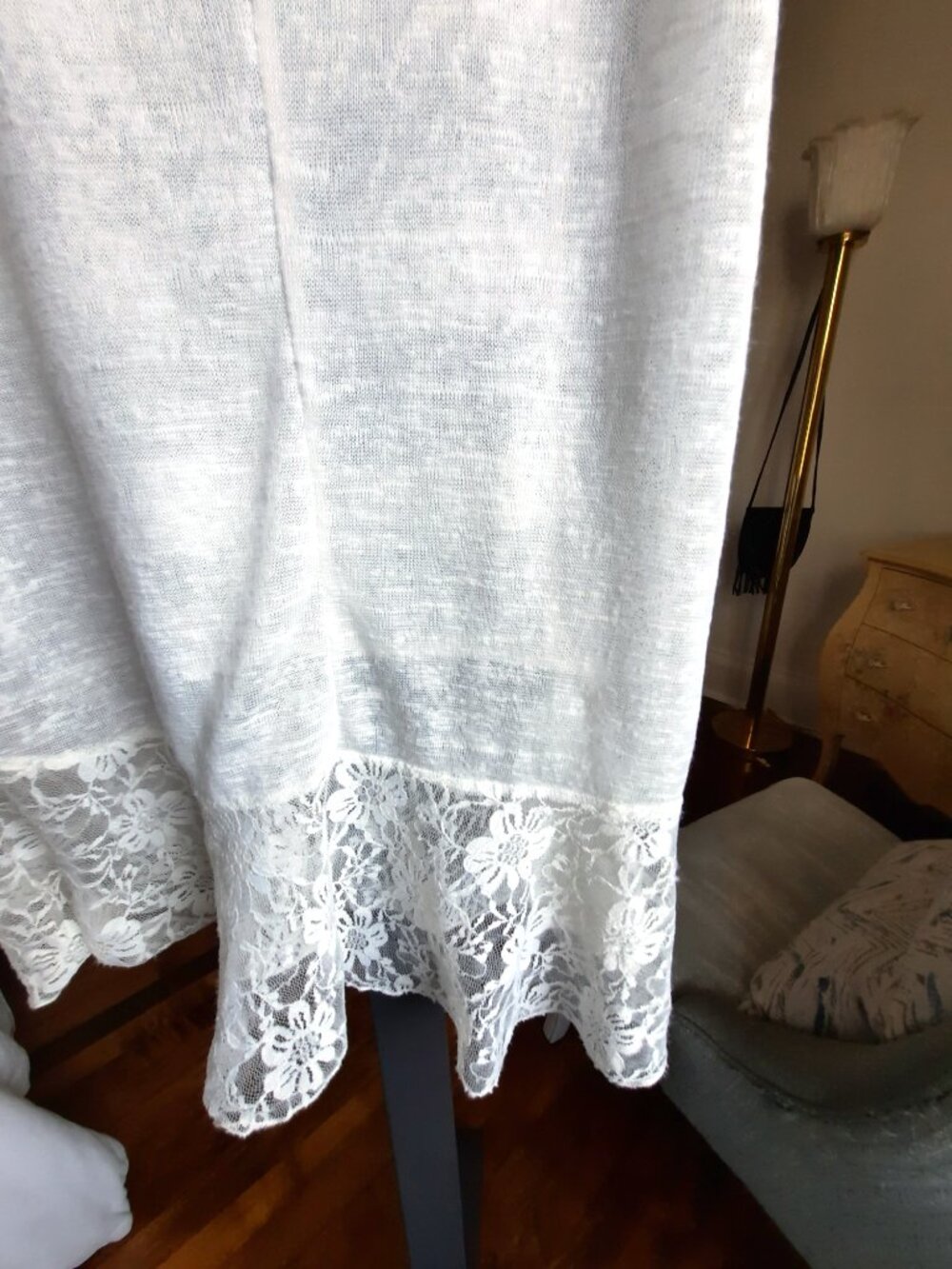 White Lace Trim Peplum Camisole – Soft & Feminine - Picture 6 of 7